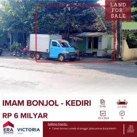 Tanah DIJUAL bonus bangunan rumah di poros jalan Imam Bonjol Kota Kedi