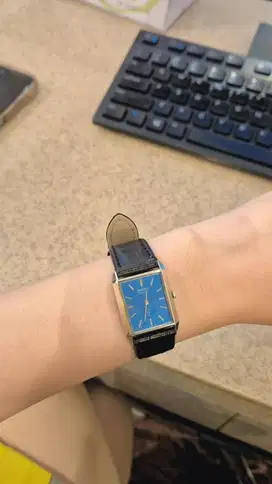 Seiko Tank Vintage Circa 1974 Tiffani Blue Dial Quartz  (RARE item)