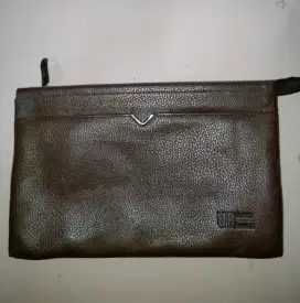 tas clutch branded kulit coklat ok