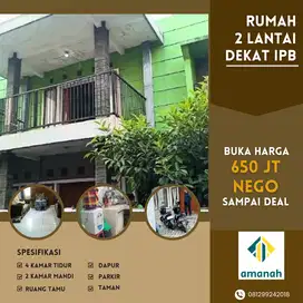 Rumah Dua Lantai Harga Satu Lantai Didekat Kampus IPB Bogor SHM