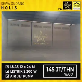 145 jt per tahun Disewakan Gudang Holis  ukuran 12 x 24 meter
