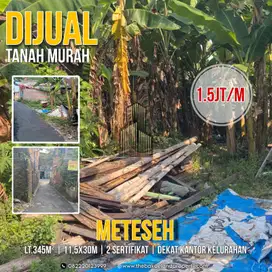 TANAH MURAH 345m2 SHM DEKAT PASAR METESEH TEMBALANG SEMARANG