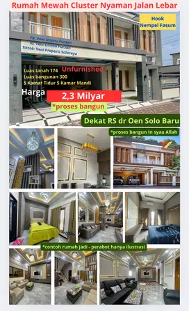 JUAL RUMAH MEWAH SOLO BARU 2,3 M CASH