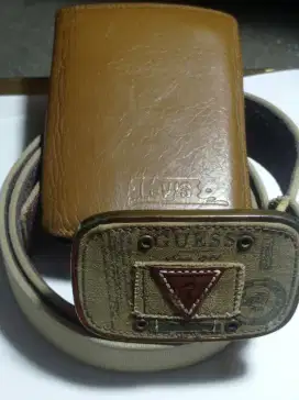 Ikat Pinggang Merek : GUESS & Dompet Merek : LEVI'S