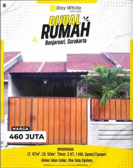 Di Jual Rumah di Kadipiro Banjarsari Solo di dkt SMP 18 Surakarta