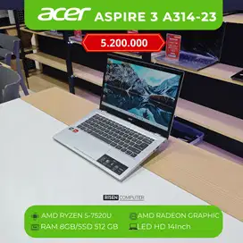 Laptop Acer Aspire 3 A314-23 Ryzen 5-7520U RAM 8GB SSD 512GB HD 14inch
