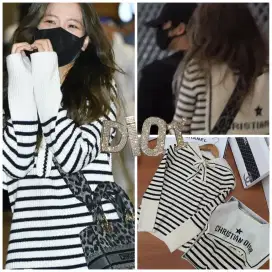 Blouse stripe Jisso Blackpink