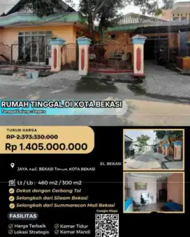 Dijual Rumah Tua Hitung Tanah Bekasi Jaya