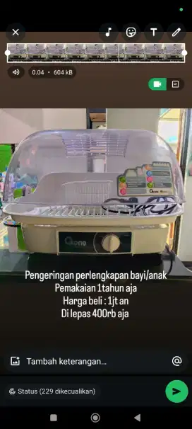 Pengering dan steril peralatan bayi/anak