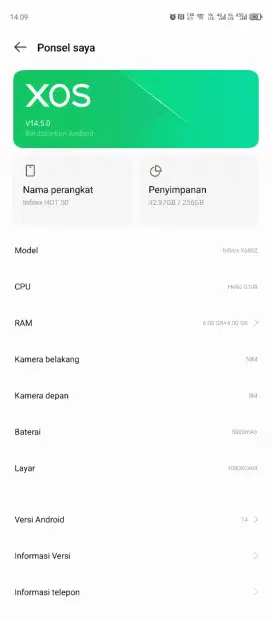 Dijual hape Infinix,ram 6+4/256,mulus,minus pemakaian