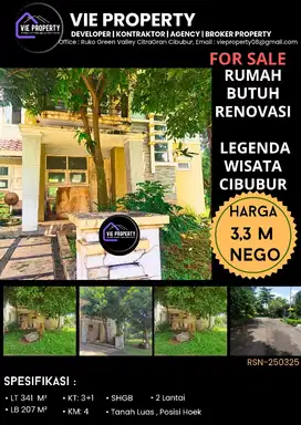 MURAAHH  DIJUAL RUMAH HITUNG TANAH DI LEGENDA WISATA CIBUBUR