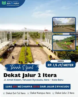 TANAH DEKAT KAMPUS ITERA DIJUAL MURAH HANYA 100METER DARI JALUR 2