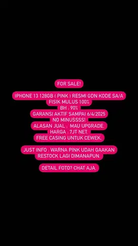 IPHONE 13 PINK 128GB