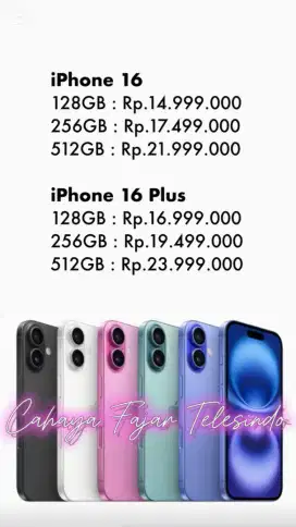 HP IPHONE16 RAM 128GB NEW SEGEL BERGARANSI RESMI PASTI AMAN
