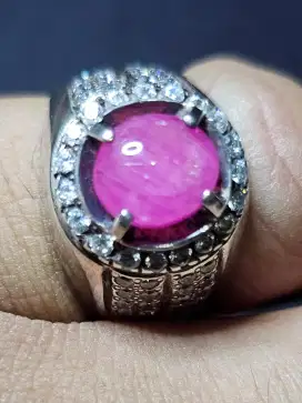 Natural Ruby Burma Ring Perak Memo