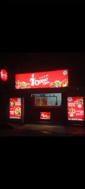 Neonbox papan nama reklame huruf timbul mrah