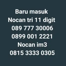 Nomor Cantik Tri&im3 bonus kuota