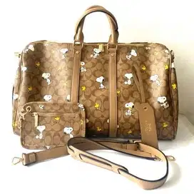 [New] COC Snoopy Khaki Travel Bag Tas Minggat