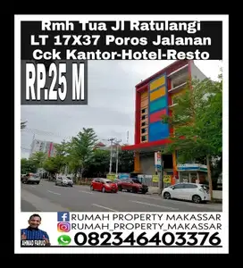 Trn Hrg Rmh Tua Jl Ratulangi Luas 17X37 Poros Jalanan Cck Kantor Cafe