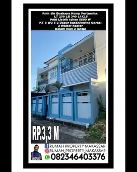 Rmh Jln. Buakana Komplek Pertamina SHM LT 209 LB 340 Kmr 6 WC 5-2 Lti