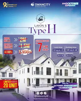 Rumah Mewah 3 Lantai di Tangerang New City, Type Terbesar H series