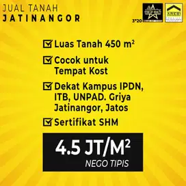 4,5 jt per m2 Dijual cepat tanah SHM Jatinangor cocok untuk kost2an