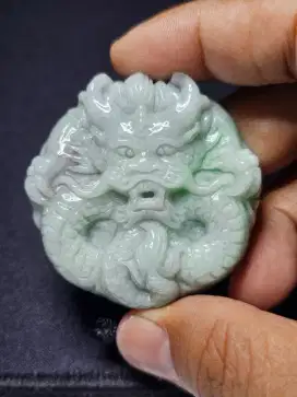 Liontin Giok Jadeite Jade Burma Type A Carving Naga