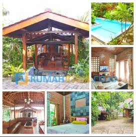 rumah villa full furnish dengan nuansa pedesaan view sawah