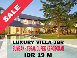 BUMBAK TEGAL CUPEK KEROBOKAN - Dijual villa mewah 3BR Fully furnished