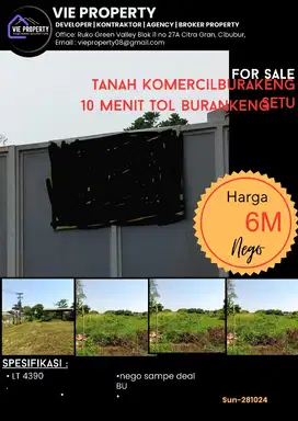 tanah dijual. samping toll nego sampe deal. cocok umtuk. gudang