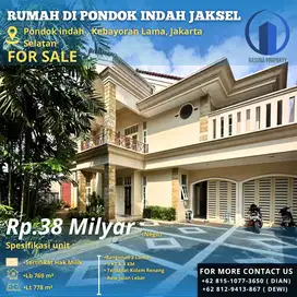 Dijual, Rumah di Pondok Indah, Rumah Terawat, Siap Huni,SHM