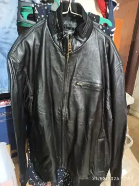 Jacket kulit hutam size besar