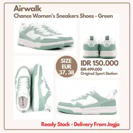 Airwalk Chance Women's Sneakers Shoes Green Sepatu Wanita Size 37 38