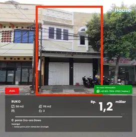 Ruko 2 lantai poros jalan Oro-oro Dowo lokasi ramai