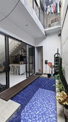 Rumah Modern Scandinavia ada Mini Pool Sejuk di Area Cimahi Utara