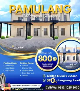 Rumah Cluster Baru di Pamulang Tangsel