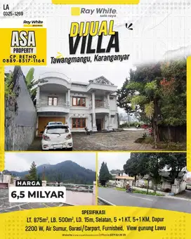 VILLA DIJUAL TAWANGMANGU