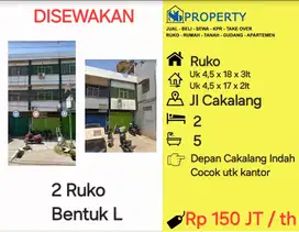 DISEWAKAN 2 unit ruko bentuk L jalan cakalang dkt tarakan , yos sudars