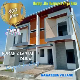 Rumah yungkat Cluster Tipe 92/79 barat solo baru, baki sukoharjo