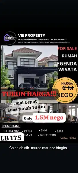 rumah siap huni di legenda wisata harga terjun payung