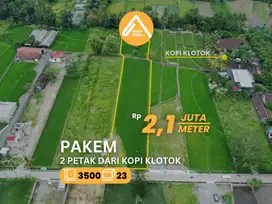 Jual Tanah Pakem Samping Kopi Klotok View Sawah Gunung Parit Sejuk