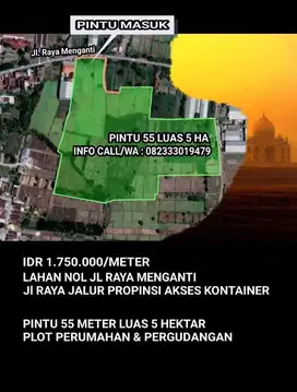 Lahan nol jl raya menganti akses kontainer