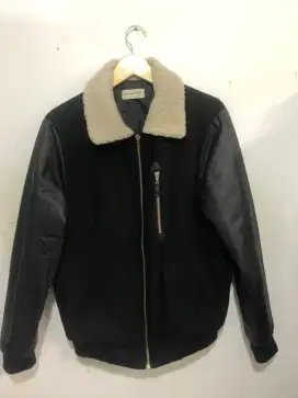Jaket vintage black kulit sgerva