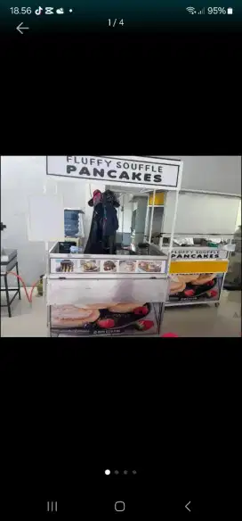 Rombong jualan Soufle lengkap dengan kompor dan tungku