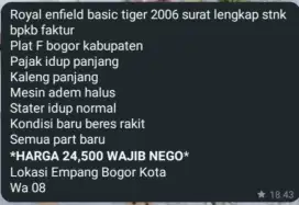 Royal enfield basic tiger 2006