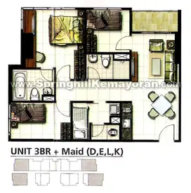 Springhill Terrace Lantai Sedang Furnished Renovasi Premium