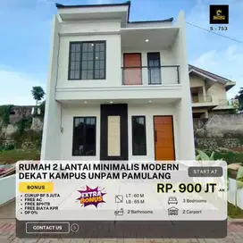 753.Rumah 2Lantai Minimalis Modern Dkt Kampus Unpam Start 900Jt-an