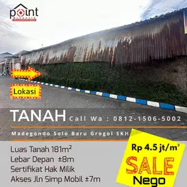 Tanah Ideal Strategis Eks Workshop Mebel Solo Baru