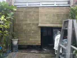 Jual tirai bambu kulitan polos dan cat