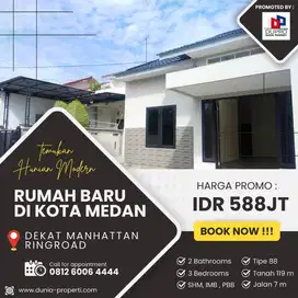Medan - Rumah Minimal Dijual 3 Kamar Dekat Manhattan Ringroad